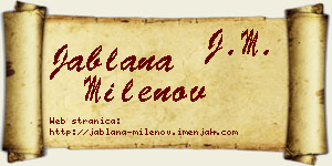 Jablana Milenov vizit kartica